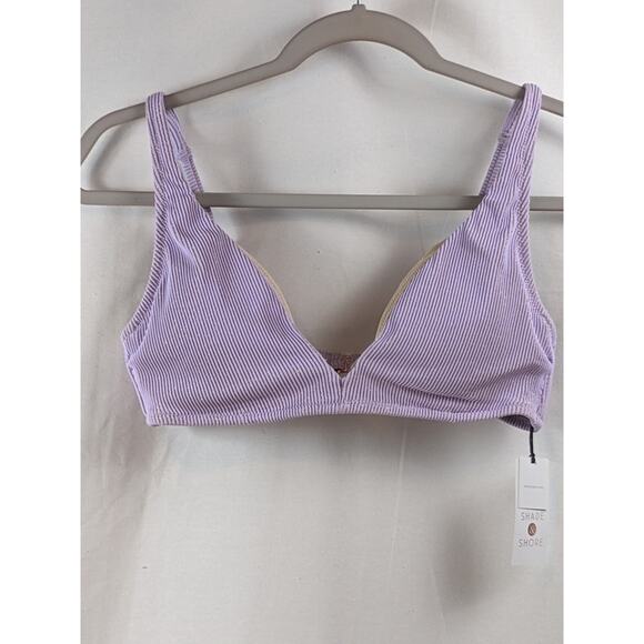 Triangle Bikini Top Shade Shore Lilac Purple Lurex 36B Swimsuit Underwire Plunge - Picture 5 of 11